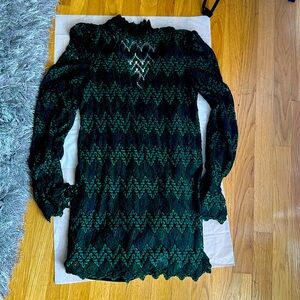 Zara long sleeve green dress